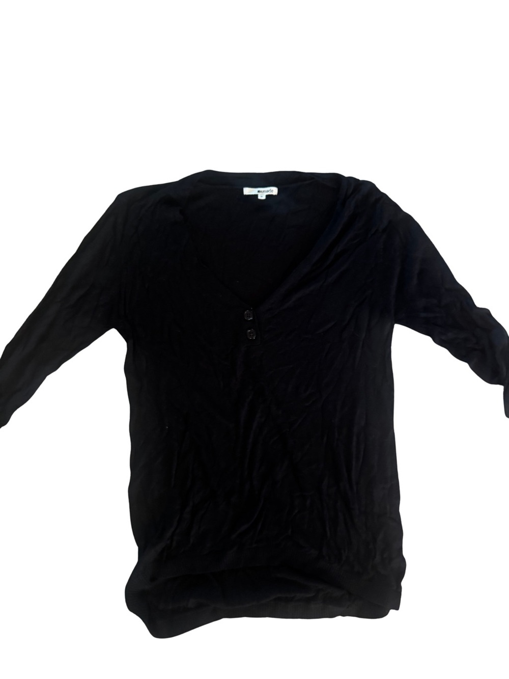 LA Made Black V-Neck Lightweight Cardigan